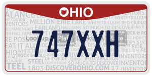 747XXH  license plate in OH