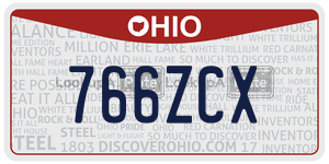 766ZCX  license plate in OH