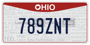 789ZNT  license plate in OH