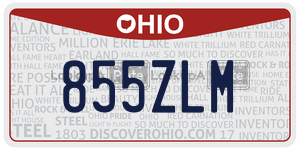 855ZLM  license plate in OH
