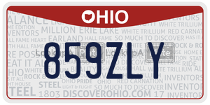 859ZLY  license plate in OH