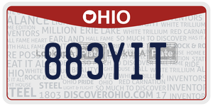 883YIT license plate in Ohio