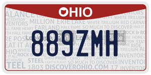 889ZMH  license plate in OH