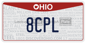 8CPL license plate in Ohio