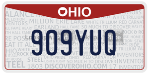 909YUQ license plate in Ohio