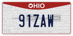 91ZAW  license plate in OH