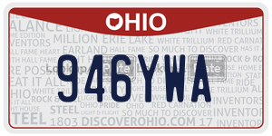 946YWA  license plate in OH