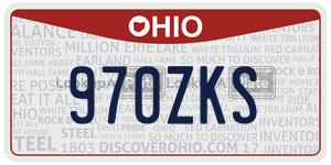 970ZKS  license plate in OH