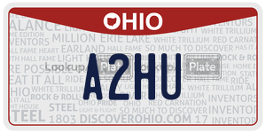 A2HU license plate in Ohio