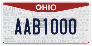 AAB1000  license plate in OH
