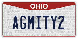 AGMITY2  license plate in OH