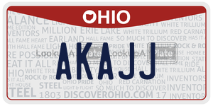 AKAJJ license plate in Ohio