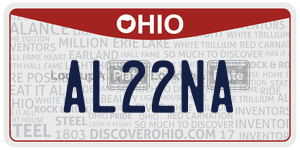 AL22NA  license plate in OH