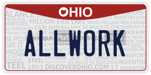 ALLWORK  license plate in OH
