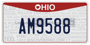 AM9588  license plate in OH