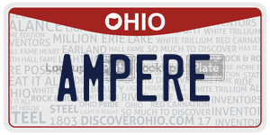 AMPERE license plate in Ohio
