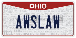 AWSLAW license plate in Ohio