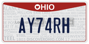AY74RH license plate in Ohio