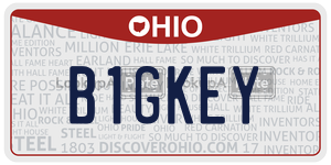 B1GKEY license plate in Ohio
