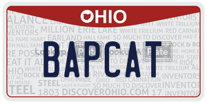 BAPCAT license plate in Ohio