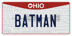 BATMAN license plate in Ohio