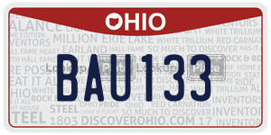 BAU133  license plate in OH