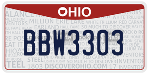 BBW3303  license plate in OH