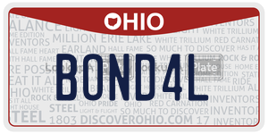 BOND4L license plate in Ohio