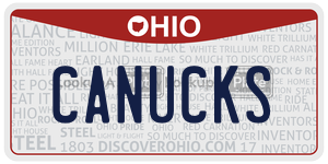CANUCKS  license plate in OH