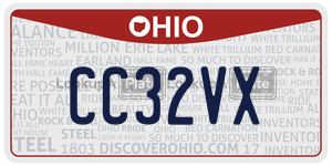 CC32VX  license plate in OH