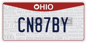 CN87BY  license plate in OH