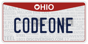 CODEONE license plate in Ohio
