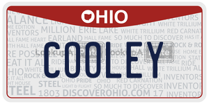 COOLEY license plate in Ohio