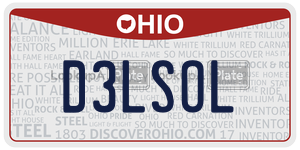 D3LSOL license plate in Ohio