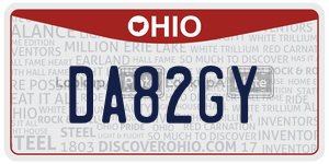 DA82GY license plate in Ohio