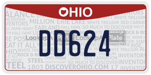DD624 license plate in Ohio