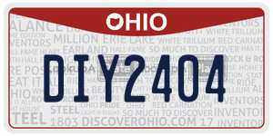 DIY2404  license plate in OH
