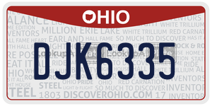 DJK6335  license plate in OH