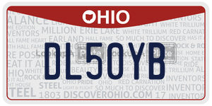 DL50YB license plate in Ohio