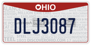 DLJ3087 license plate in Ohio