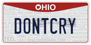 DONTCRY license plate in Ohio