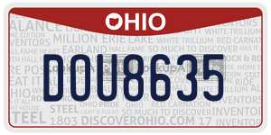 DOU8635  license plate in OH