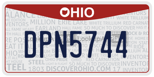 DPN5744  license plate in OH