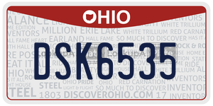 DSK6535 license plate in Ohio
