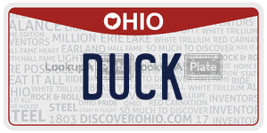DUCK license plate in Ohio