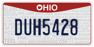 DUH5428 license plate in Ohio