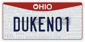 DUKENO1 license plate in Ohio