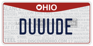 DUUUDE license plate in Ohio