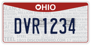 DVR1234  license plate in OH