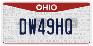 DW49HQ  license plate in OH